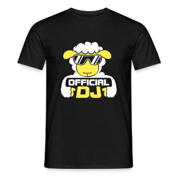 Mouton Officiel DJ Lunettes de soleil Fête Agneau Sweet Cool - T-shirt homme - noir - Devant - AI Model Male 178 light (178cm)