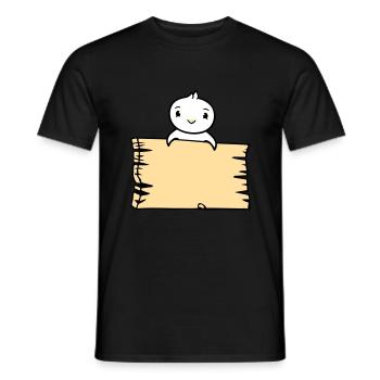 oiseau assis sur panneau en bois texte panneau cadre mignon - T-shirt homme - noir - Devant - AI Model Male 178 light (178cm)