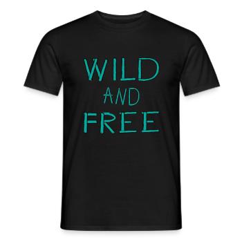 Wild und frei - Männer T-Shirt - Schwarz - Vorne - AI Model Male 178 light (178cm)
