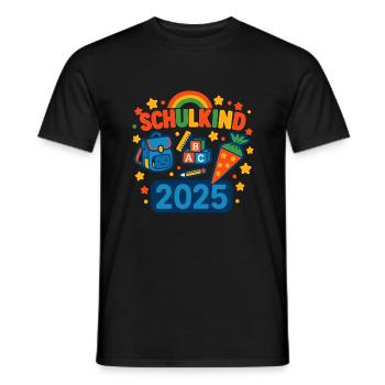 Schulkind 2025 – Der große Tag kann kommen! - Männer T-Shirt - Schwarz - Vorne - AI Model Male 178 light (178cm)