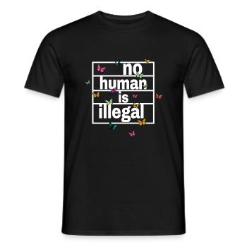 no human is illegal - The Original - Men's T-Shirt - black - Front - AI Model Male 178 light (178cm)