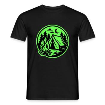 Camping Zelt Natur - Männer T-Shirt - Schwarz - Vorne - AI Model Male 178 light (178cm)
