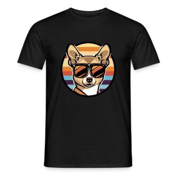 Chihuahua chien bande dessinée cool - T-shirt homme - noir - Devant - AI Model Male 178 light (178cm)
