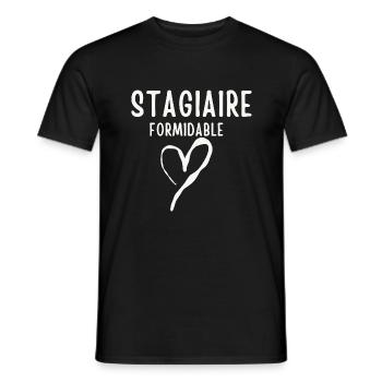stagiaire Formidable - T-shirt homme - noir - Devant - AI Model Male 178 light (178cm)