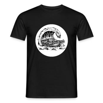Mops Welle - Männer T-Shirt - Schwarz - Vorne - AI Model Male 178 light (178cm)