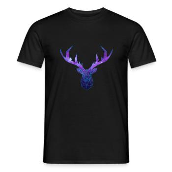 Cerf Low Poly Cosmos - Männer T-Shirt - Schwarz - Vorne - AI Model Male 178 light (178cm)