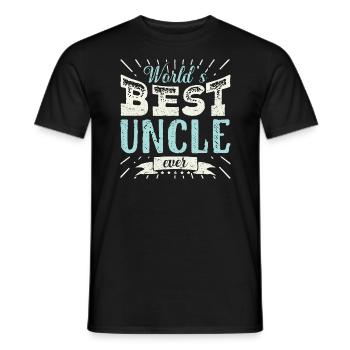 Mens Cool Uncle Gift T Shirt World's Best Uncle - Männer T-Shirt - Schwarz - Vorne - AI Model Male 178 light (178cm)
