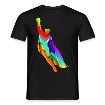 Super-héros Coloré - T-shirt homme - noir - Devant - AI Model Male 178 light (178cm)