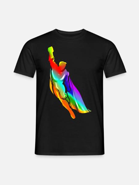 Superheld Bunt - Männer T-Shirt - Schwarz