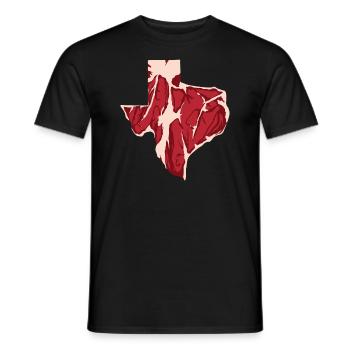 Steak Map Design pour les amoureux du Texas - T-shirt homme - noir - Devant - AI Model Male 178 light (178cm)