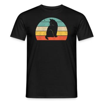 Chemise de chat mignonne - T-shirt homme - noir - Devant - AI Model Male 178 light (178cm)