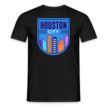 Conception de la ligne d’horizon de Houston pour les fiers résidents de Houston - T-shirt homme - noir - Devant - AI Model Male 178 light (178cm)