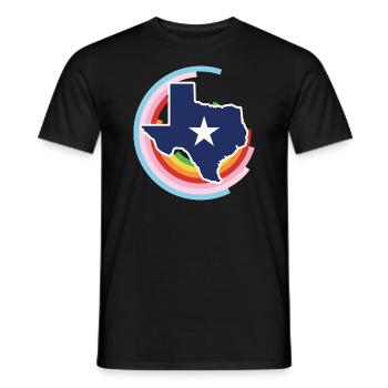 Conception de carte du Texas pour les fiers Texans LGBT + - T-shirt homme - noir - Devant - AI Model Male 178 light (178cm)