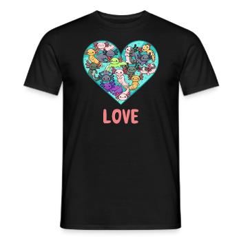 Love All Kinds Axolotl Design für Axolotl Fans - Männer T-Shirt - Schwarz - Vorne - AI Model Male 178 light (178cm)