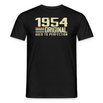 Né en 1954 - Vintage 1954 - 70e Anniversaire Rétro - T-shirt homme - noir - Devant - AI Model Male 178 light (178cm)