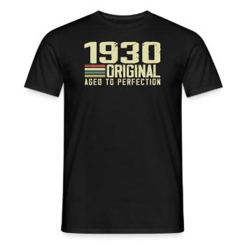 Born in 1930 - Vintage 1930's - 94th Retro Birthday - Men's T-Shirt - black - Front - AI Model Male 178 light (178cm)