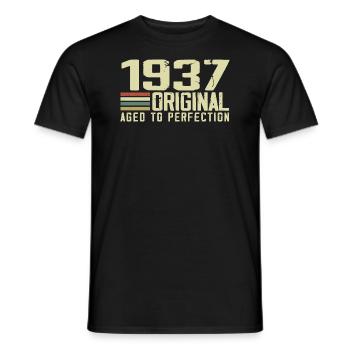 Jahrgang 1937 - Jahrgang 1937 - 87. Retro-Geburtstag - Männer T-Shirt - Schwarz - Vorne - AI Model Male 178 light (178cm)