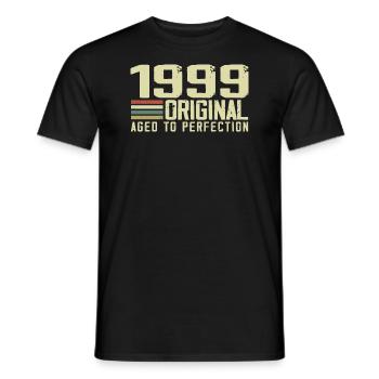 Born in 1999 - Vintage 1999 - 25th Anniversary Retro - Men's T-Shirt - black - Front - AI Model Male 178 light (178cm)