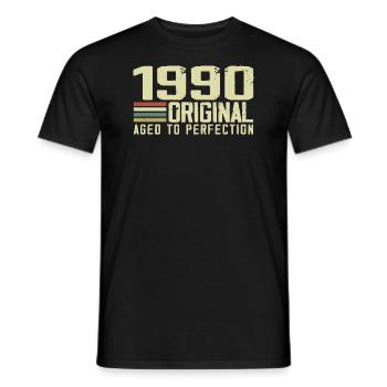 Born in 1990 - Vintage 1990 - 34th Anniversary Retro - Men's T-Shirt - black - Front - AI Model Male 178 light (178cm)