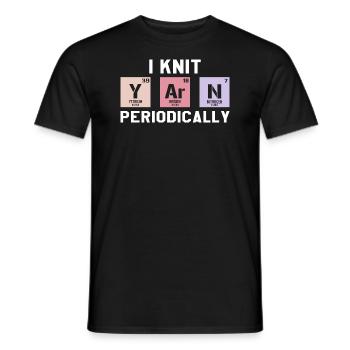 Funny Scientist Knitting I Knit Yarn Periodically - Men's T-Shirt - black - Front - AI Model Male 178 light (178cm)
