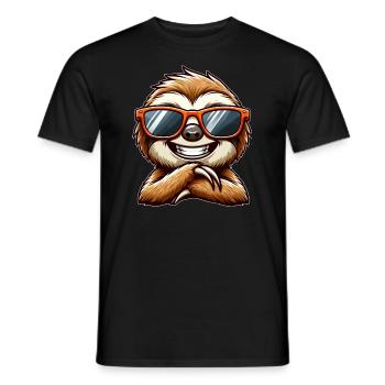 Cooles Faultier Sonnenbrille Sommer Cartoon Tier - Männer T-Shirt - Schwarz - Vorne - AI Model Male 178 light (178cm)