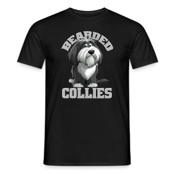 Bearded Collie Gift Dog Master Mistress - Men's T-Shirt - black - Front - AI Model Male 178 light (178cm)