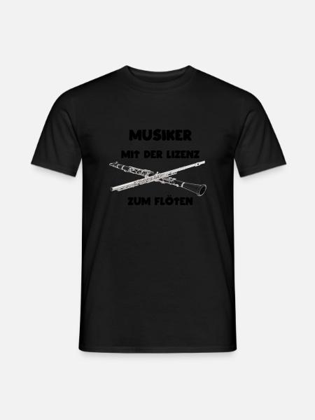 Die Flöten Lizenz haben Flötenspieler im Orchester - Männer T-Shirt - Schwarz