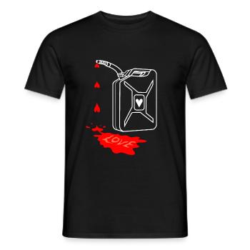 love is my fuel, gasoline jerrycan, Benzinkanister - Männer T-Shirt - Schwarz - Vorne - AI Model Male 178 light (178cm)