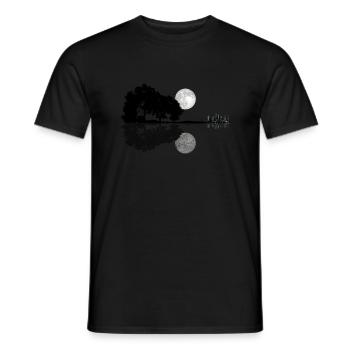 Guitar abstract forest city moon - Men's T-Shirt - black - Front - AI Model Male 178 light (178cm)