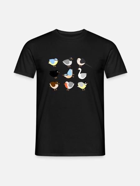 Birds in our garden - Men's T-Shirt - black