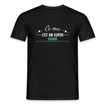Un super Gendre cadeau - T-shirt homme - noir - Devant - AI Model Male 178 light (178cm)
