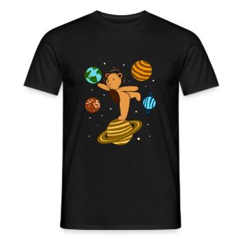 Bear Astronaut Bears Space Galaxy Teddy - Männer T-Shirt - Schwarz - Vorne - AI Model Male 178 light (178cm)