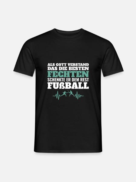 Fechten Fechter Verein Fußball Herzschlag Frequenz - Männer T-Shirt - Schwarz