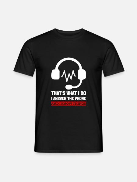 Kundendienstmitarbeiter Call Center-Agent - Männer T-Shirt - Schwarz