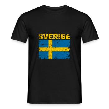 Sweden Sverige Scandinavia - T-shirt homme - noir - Devant - AI Model Male 178 light (178cm)