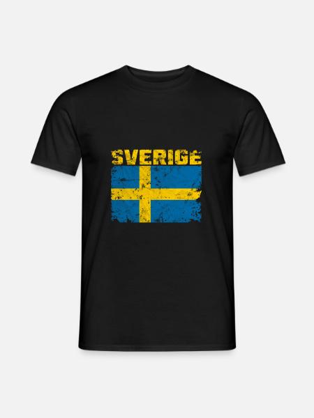 Sweden Sverige Scandinavia - Men's T-Shirt - black