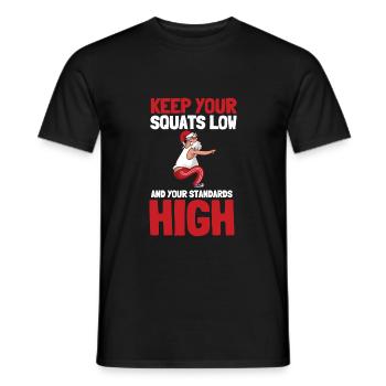 Squat Squatting Powerlifting Bodybuilding - Men's T-Shirt - black - Front - AI Model Male 178 light (178cm)