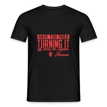 Have you tried turning it off and on again - Adeno - Männer T-Shirt - Schwarz - Vorne - AI Model Male 178 light (178cm)