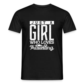 Just a girl who loves travelling World Traveler Wo - Männer T-Shirt - Schwarz - Vorne - AI Model Male 178 light (178cm)