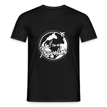 I'm a traveller World Traveler World Vacation Trav - Männer T-Shirt - Schwarz - Vorne - AI Model Male 178 light (178cm)