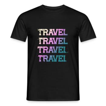 Travel travel travel travel World Traveler World V - Männer T-Shirt - Schwarz - Vorne - AI Model Male 178 light (178cm)