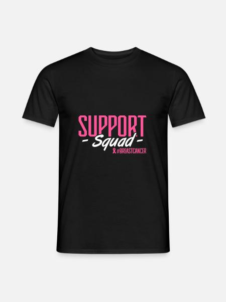 Support squad #breascancer Pink Ribbon Breast Canc - Männer T-Shirt - Schwarz