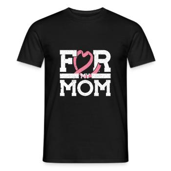 For my mom Pink Ribbon Breast Cancer Awareness Bea - Männer T-Shirt - Schwarz - Vorne - AI Model Male 178 light (178cm)