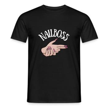 Nagelstyliste Nail Tech Artist Salon & - Heren T-shirt - zwart - Voor - AI Model Male 178 light (178cm)