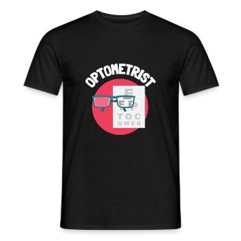 Ophtalmologiste Optométriste Optométrie et Opticien - T-shirt homme - noir - Devant - AI Model Male 178 light (178cm)