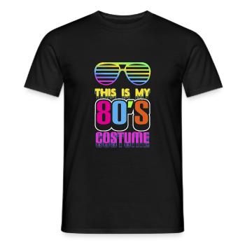 80s product, This Is My 80s Costume Tee, Neon 80s - Men's T-Shirt - black - Front - AI Model Male 178 light (178cm)