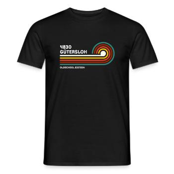 Gütersloh Retro Oldschool 4830 Vintage PLZ Design - Männer T-Shirt - Schwarz - Vorne - AI Model Male 178 light (178cm)