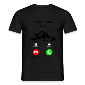 The Mountains Mobile 1- Die Berge rufen an - Männer T-Shirt - Schwarz - Vorne - AI Model Male 178 light (178cm)