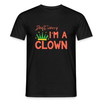 Clown: Don't Worry. I'm A Clown Gift - Men's T-Shirt - black - Front - AI Model Male 178 light (178cm)