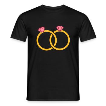 Ehering - Verlobungsringe - wedding rings - Männer T-Shirt - Schwarz - Vorne - AI Model Male 178 light (178cm)